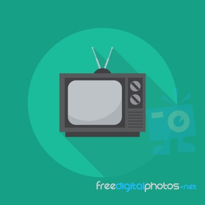 Technology Flat Icon. Television Stock Image