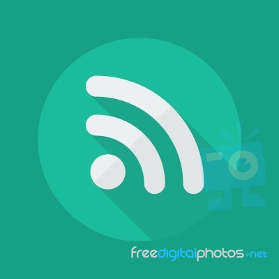 Technology Flat Icon. Wireless Network Stock Image