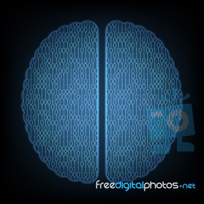 Technology Future Abstract Binary Brain Stock Image