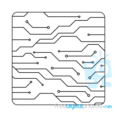 Technology Future Circuit Square Stock Image