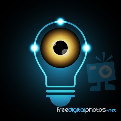 Technology Future Eye Light Bulb Stock Image