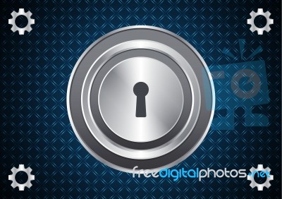 Technology Future Keyhole Circle Gear Stock Image