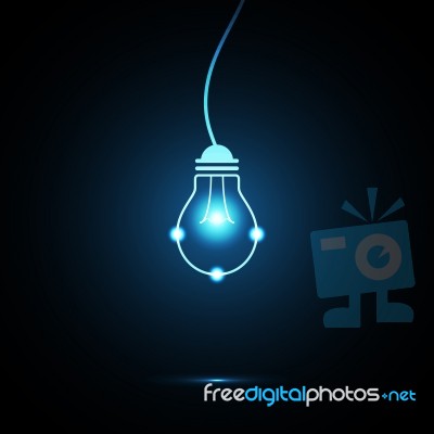 Technology Future Light Bulb Hang Wire Stock Image