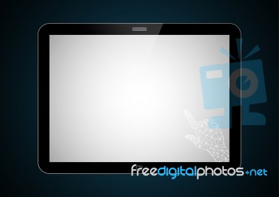 Technology Future Polygon Touch Point Hand Tablet Stock Image