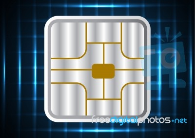 Technology Future Sim Credit Card Chip Light Stripe Stock Image