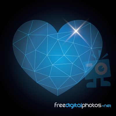 Technology Heart Love Polygon Geometric  Illustration Stock Image