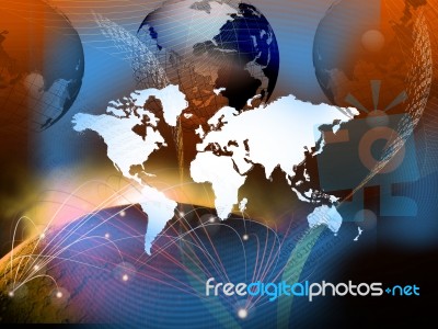 Technology Of Telecommunication Created World Business Network Stock Image