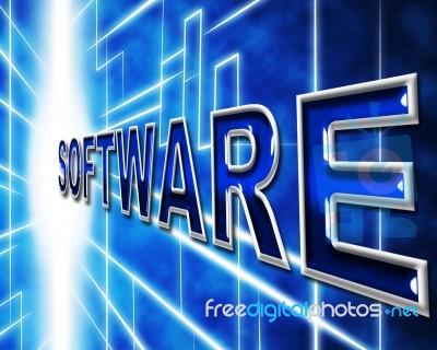 Technology Software Represents Application Program And Freeware Stock Image