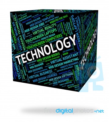 Technology Word Means Technologies Electronic And Words Stock Image