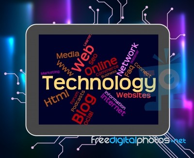 Technology Word Represents Digital Electronic And Data Stock Image