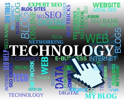 Technology Word Represents Web Site And Electronic Stock Image