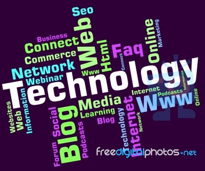 Technology Word Shows Digital Technologies And High-tech Stock Image