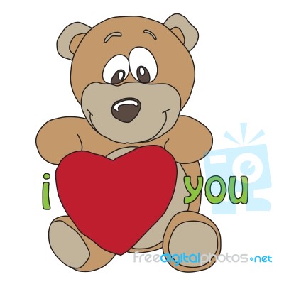 Teddy Bear With Heart Stock Image