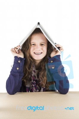 Teen Doing Her Homework Stock Photo