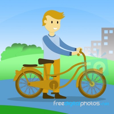 Teen With Bicycle Stock Image