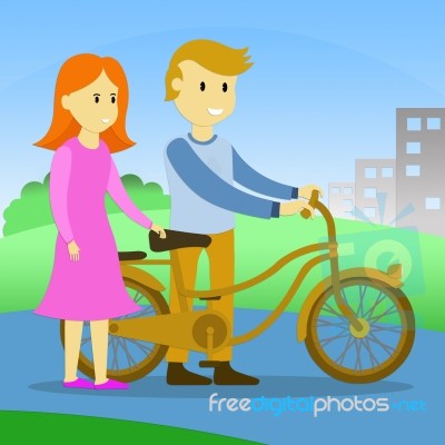 Teen With Bicycle Stock Image