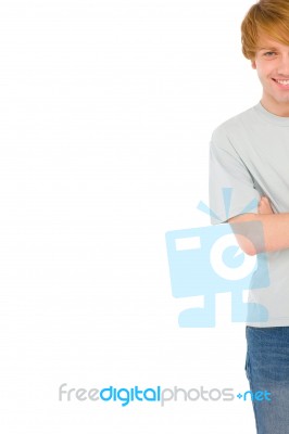 Teenage Boy With Arms crossed Stock Photo