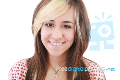 Teenage Girl Smiling Stock Photo