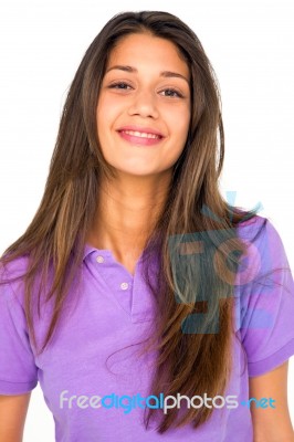 Teenage Girl Smiling Stock Photo