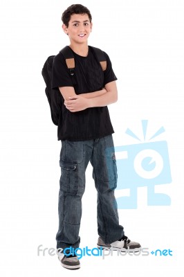 Teenage School Boy Stock Photo