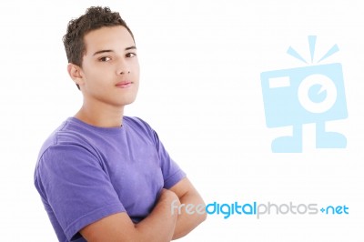 Teenager Crossing Arm Stock Photo