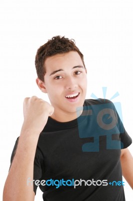 Teenager With Fist Stock Photo