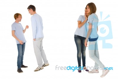 Teenagers Gossiping Stock Photo