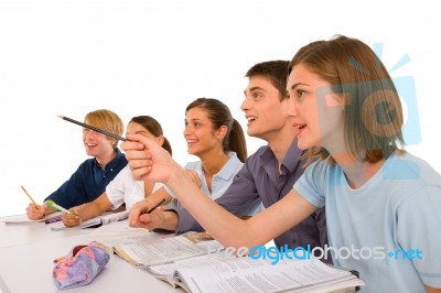 Teenagers In Classroom Stock Photo