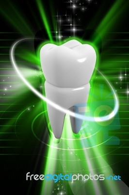 Teeth In Green Background Stock Image