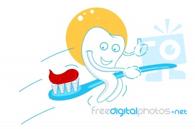 Teeth With Tooth Paste Stock Image