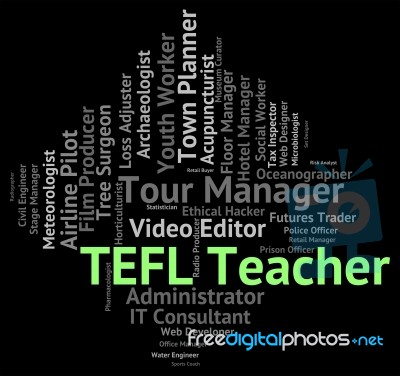 Tefl Teacher Representing Give Lessons And Tesl Stock Image