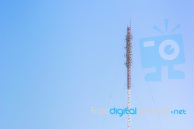 Telecommunication Antenna Tower, Radio Antenna Tower, Cellular A… Stock Photo