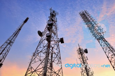 Telecommunication Tower Stock Photo