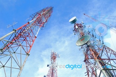 Telecommunication Tower Stock Photo