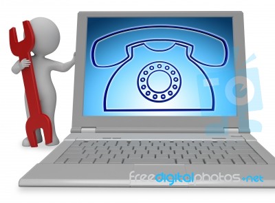 Telephone Call Indicates Answers Discussion 3d Rendering Stock Image