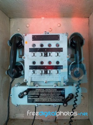 Telephone Control Box On Hms Belfast Stock Photo