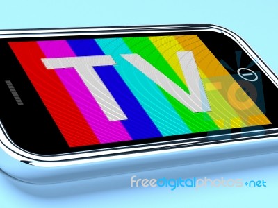 Television On Mobile Phone Stock Image