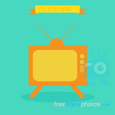 Television Tv Retro. . Eps10 Stock Image