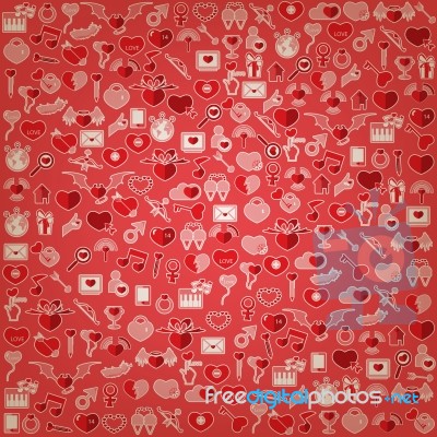 Template Background Valentine's Day, Love Icon Stock Image