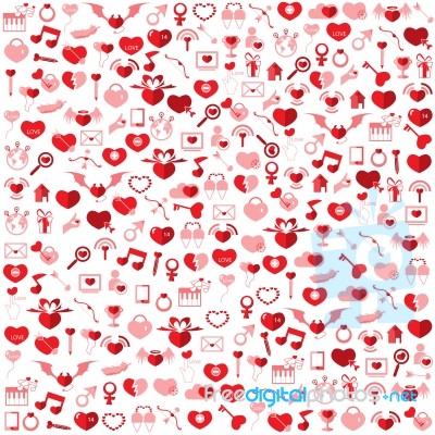 Template Background Valentine's Day, Love Icon Stock Image