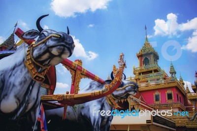 Temple In Thailand With Blue Sky Stock Photo