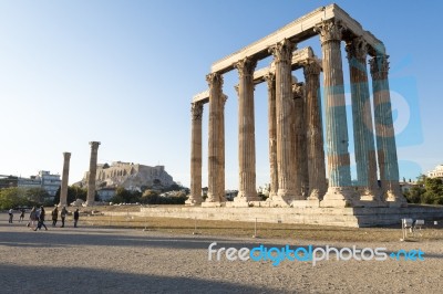 Temple Of Zeus In Athens Stock Photo