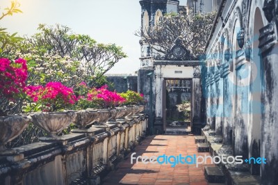 Temple On Top Of Mountain,architectural Details Stock Photo