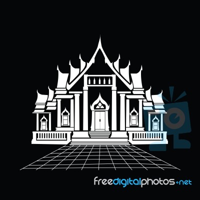 Temple Silhouette Stock Image