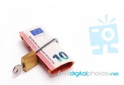 Ten Euros Locked Stock Photo