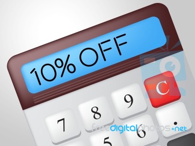 Ten Percent Off Indicates Calculate Offer And Sale Stock Image