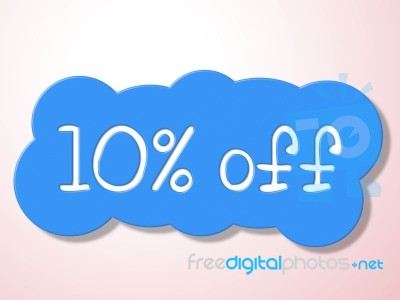 Ten Percent Off Indicates Offer Promotional And Merchandise Stock Image