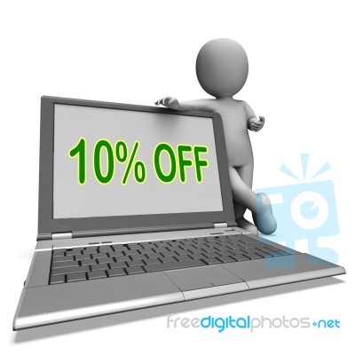 Ten Percent Off Monitor Means Deduction Or Sale Online
 Stock Image