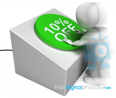 Ten Percent Off Pressed Shows 10 Lower Price Stock Image