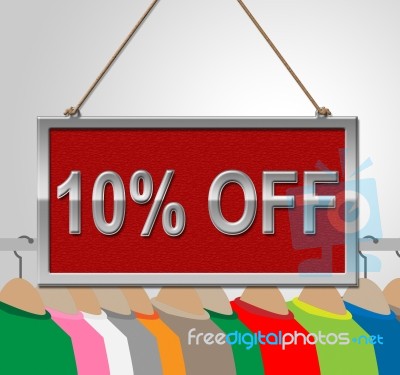 Ten Percent Off Represents 10% Clearance And Offers Stock Image